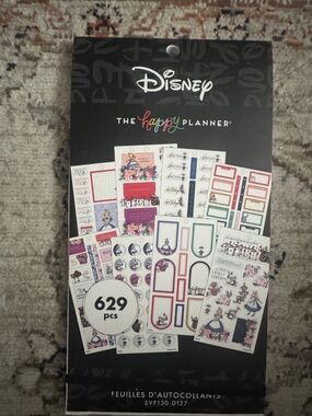 Disney Happy Planner Sticker Pack — Black, Pink, Blue, Purple, Green Accents